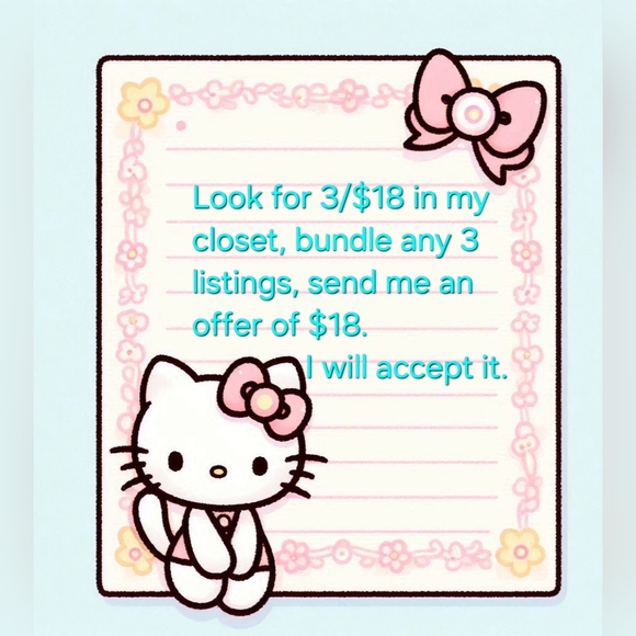 💥FREE $39💥 Iron on Heat transfer Hello Kitty Small size GWP For $39 Or More - Picture 2 of 6